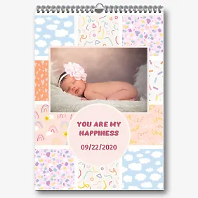 Calendar template with children's photos
