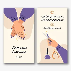 Manicure master's business card template