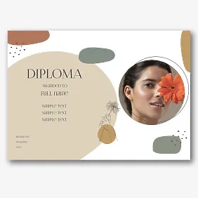 Diploma template for cosmetologist courses