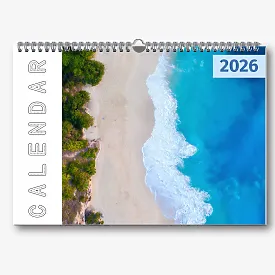 Calendar template with travel photos