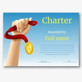 Certificate template for sports achievements