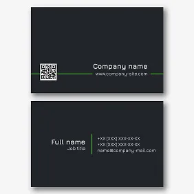 Euro business card template in a minimalist style