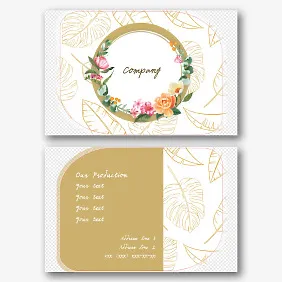 Business card template with flowers