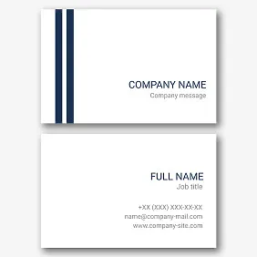 Template of a strict concise business card