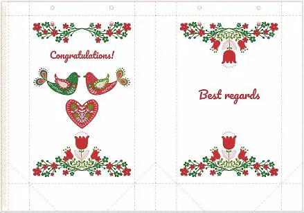 Paper bag template with folk pattern