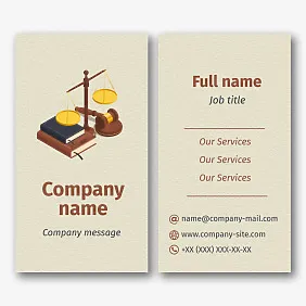 Business card template of a law firm