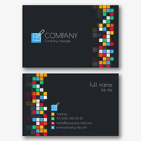 Abstract Euro business card template with a color pattern