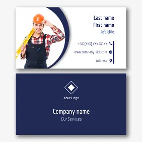 Construction company business card template