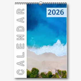 Calendar template with travel photos