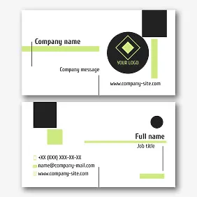 Template of a strict business card with figures
