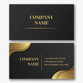 Business card template with golden abstraction