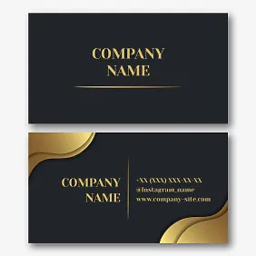 Abstract business card template on a black background