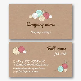 Knitting shop business card template