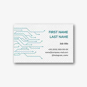 Template of a strict European business card