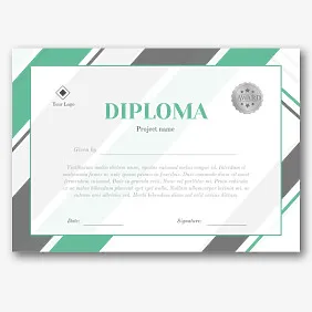 The template of the diploma of completion of courses