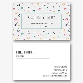 Abstract business card template with symbols