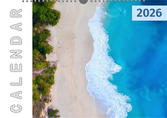 Calendar template with travel photos