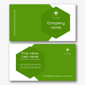 Abstract business card template with hexagon