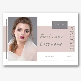 Diploma template for makeup artist courses