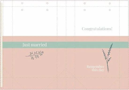 Template of a paper bag for a wedding