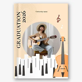 Photo book template graduation in music school