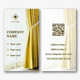 The business card template of the tulle and curtains store
