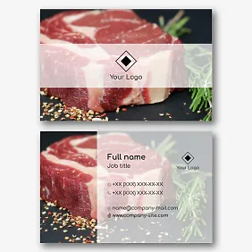 Meat supplier's business card template