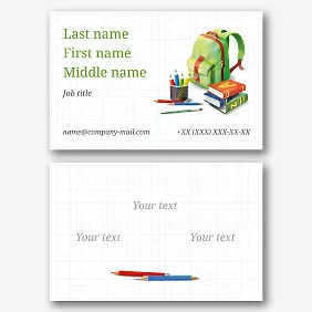 Private school business card Template