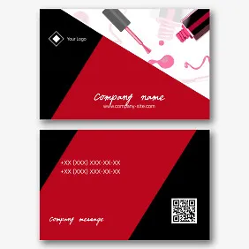 Euro business card template for manicure studio