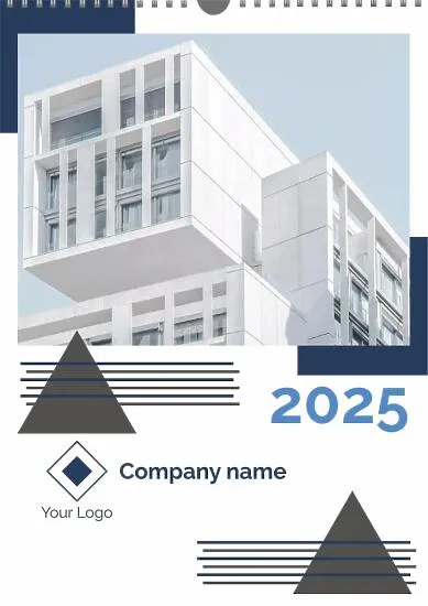 Wall Business calendar template with architecture