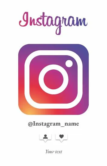 Instagram profile business card template