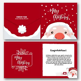 Postcard template with Santa