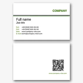 Template of a strict concise business card