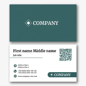 Strict business card template with abstract background