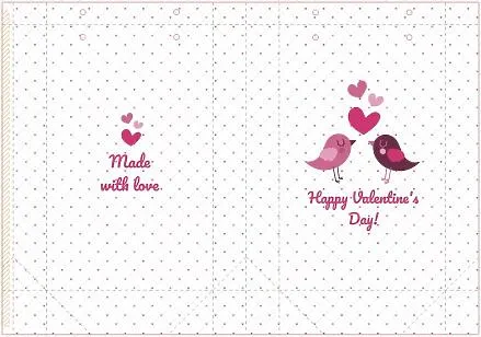 Paper bag template for Valentine's Day