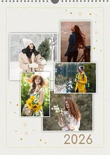 Calendar template with personal photos